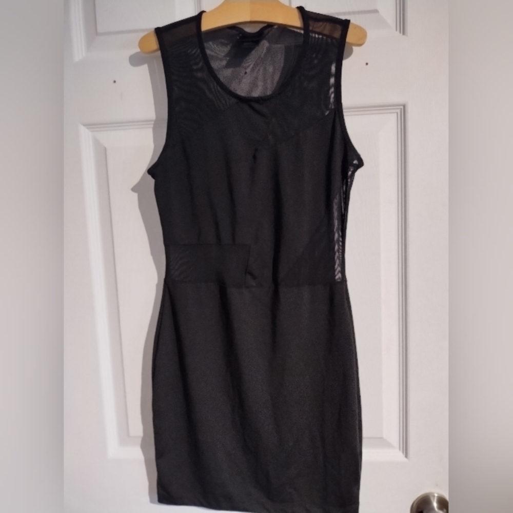 BLVD Black Sheer Mesh Dress